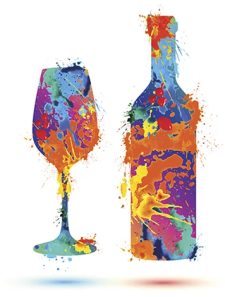 a-wine-glass-a-bottle-painted